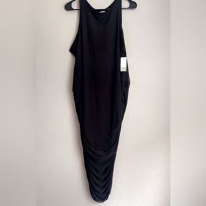 BP Ruched Mesh dress with overlay in black Size 1X